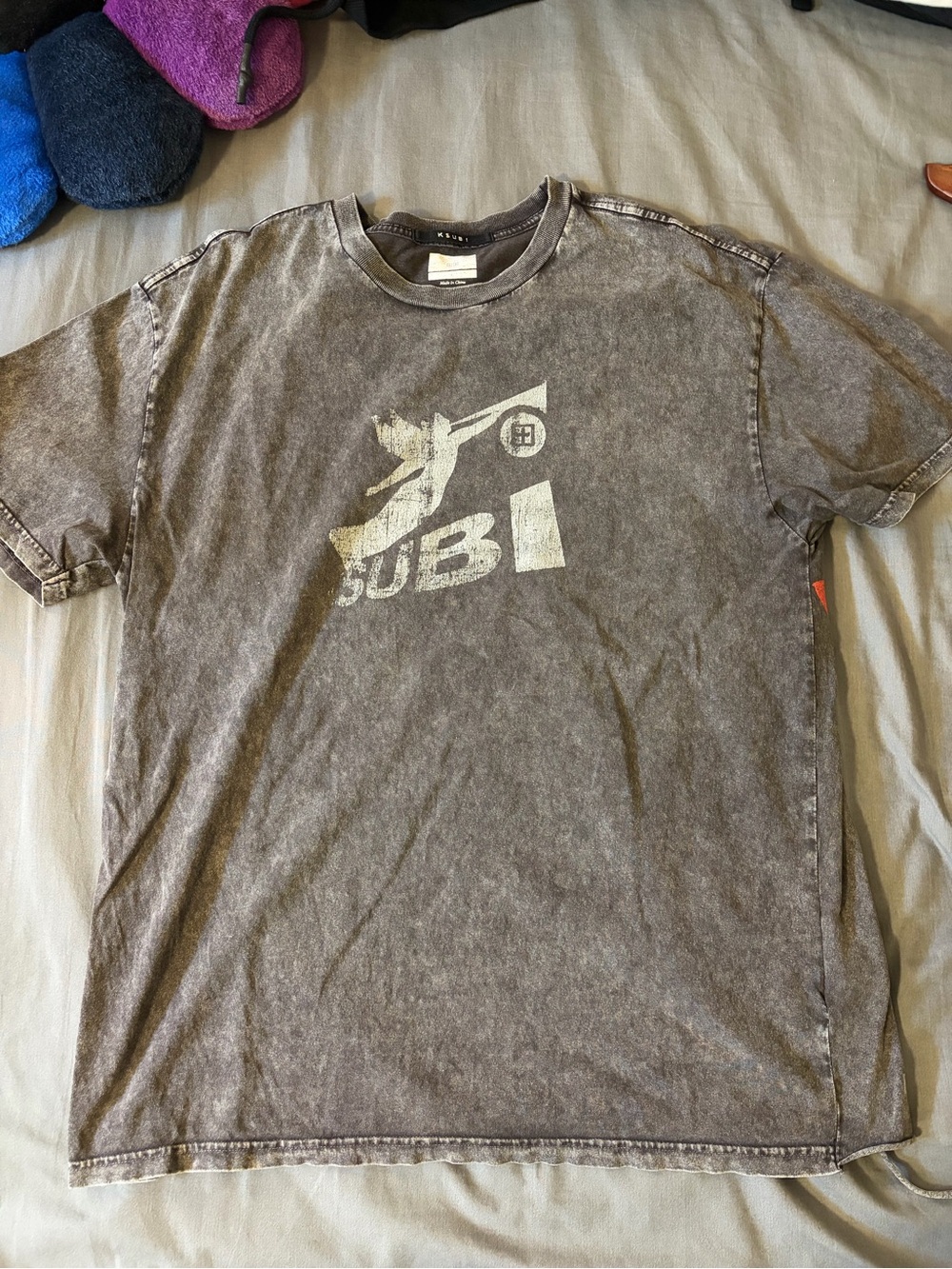 Ksubi Angel Horn Acid Washed T Shirt Size Large